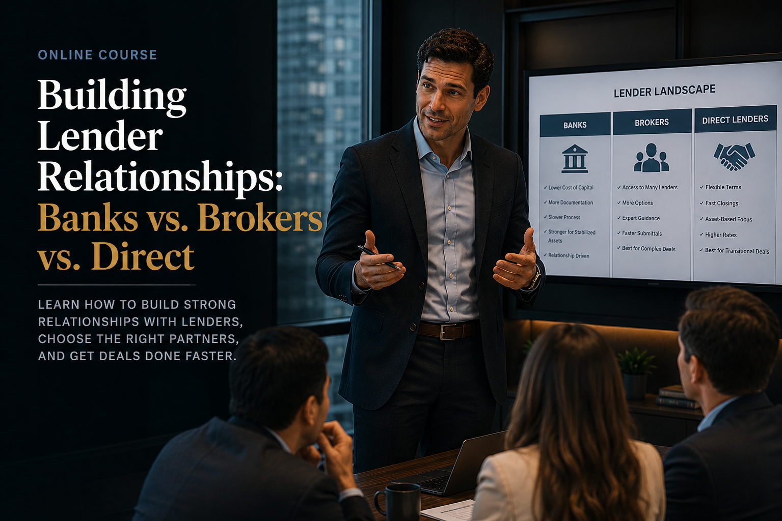 Building Lender Relationships: Banks vs. Brokers vs. Direct (Tier 1 - Course 6)